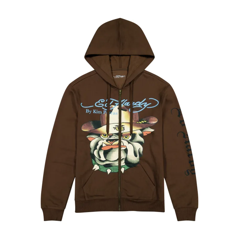 Bulldog Zip Front Hoodie sold by Ed Hardy