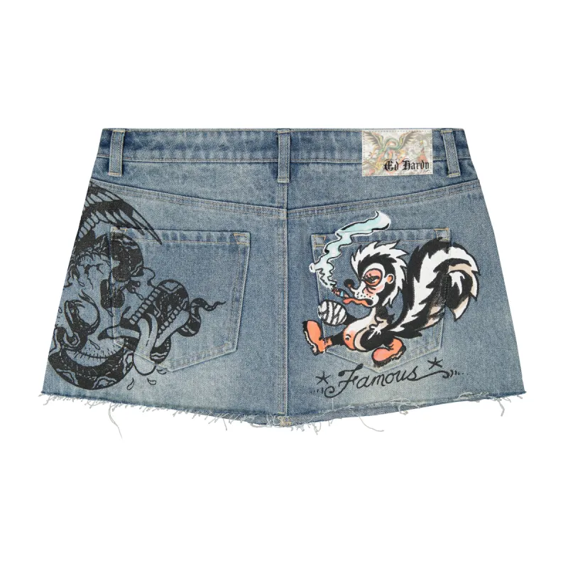 Famous Skunk Denim Skirt sold by Ed Hardy