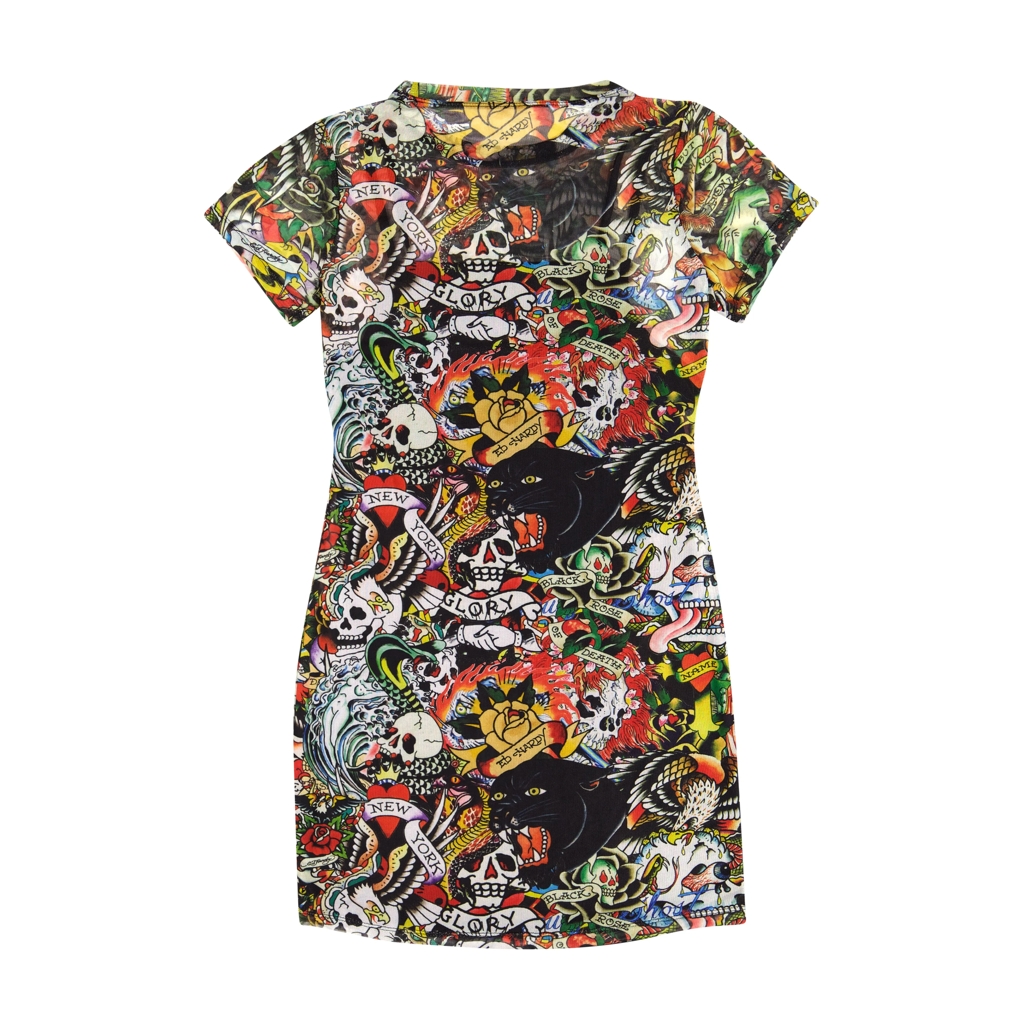 Tattoo Collage Mesh Tee Dress sold by Ed Hardy product image thumbnail 2