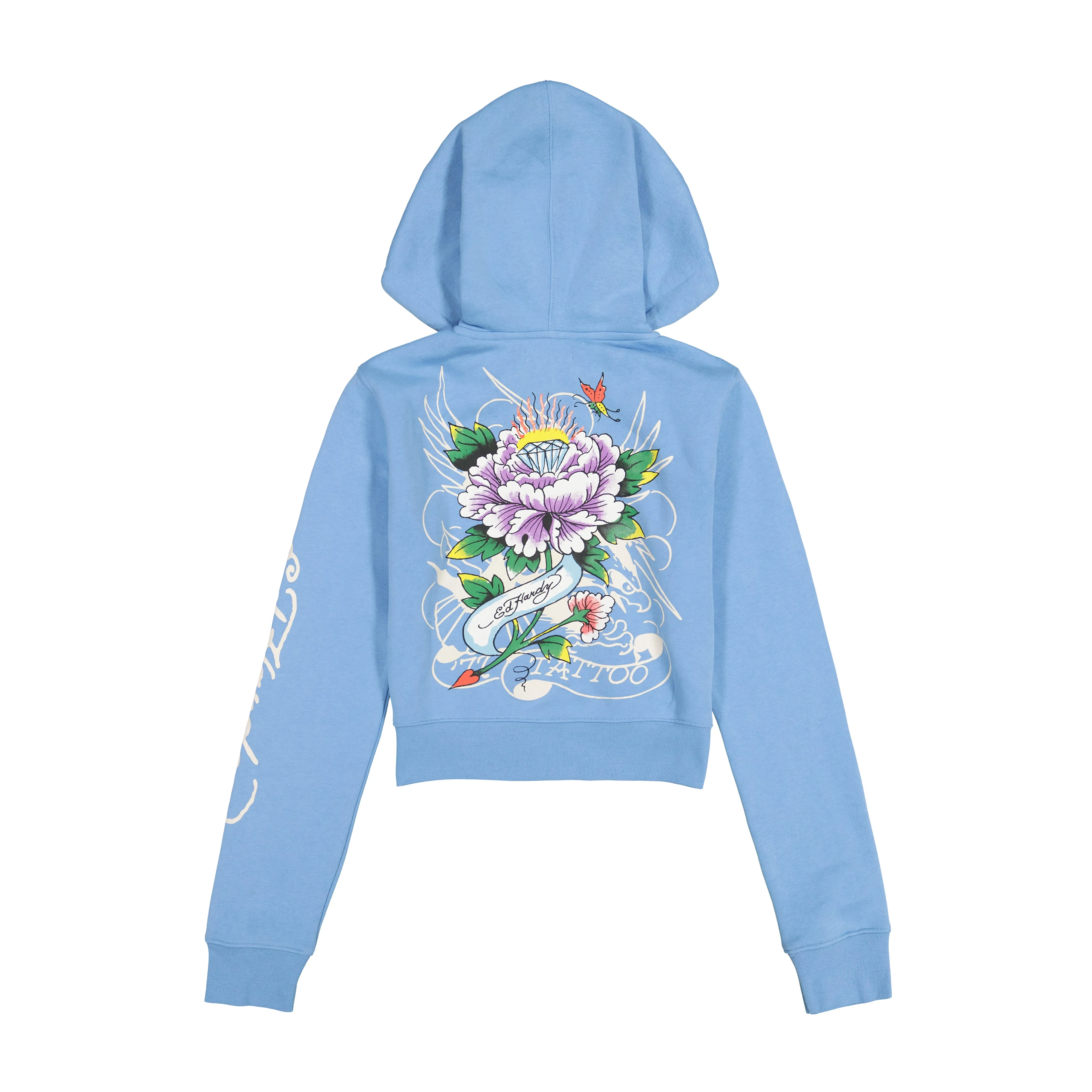 Flower Skull Cropped Hoodie sold by Ed Hardy product image thumbnail 2