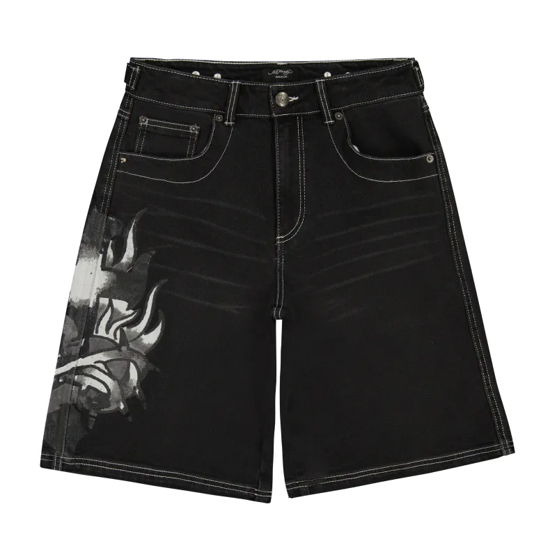 Sacred Heart Denim Jort sold by Ed Hardy