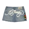 Sacred Heart Denim Skirt sold by Ed Hardy
