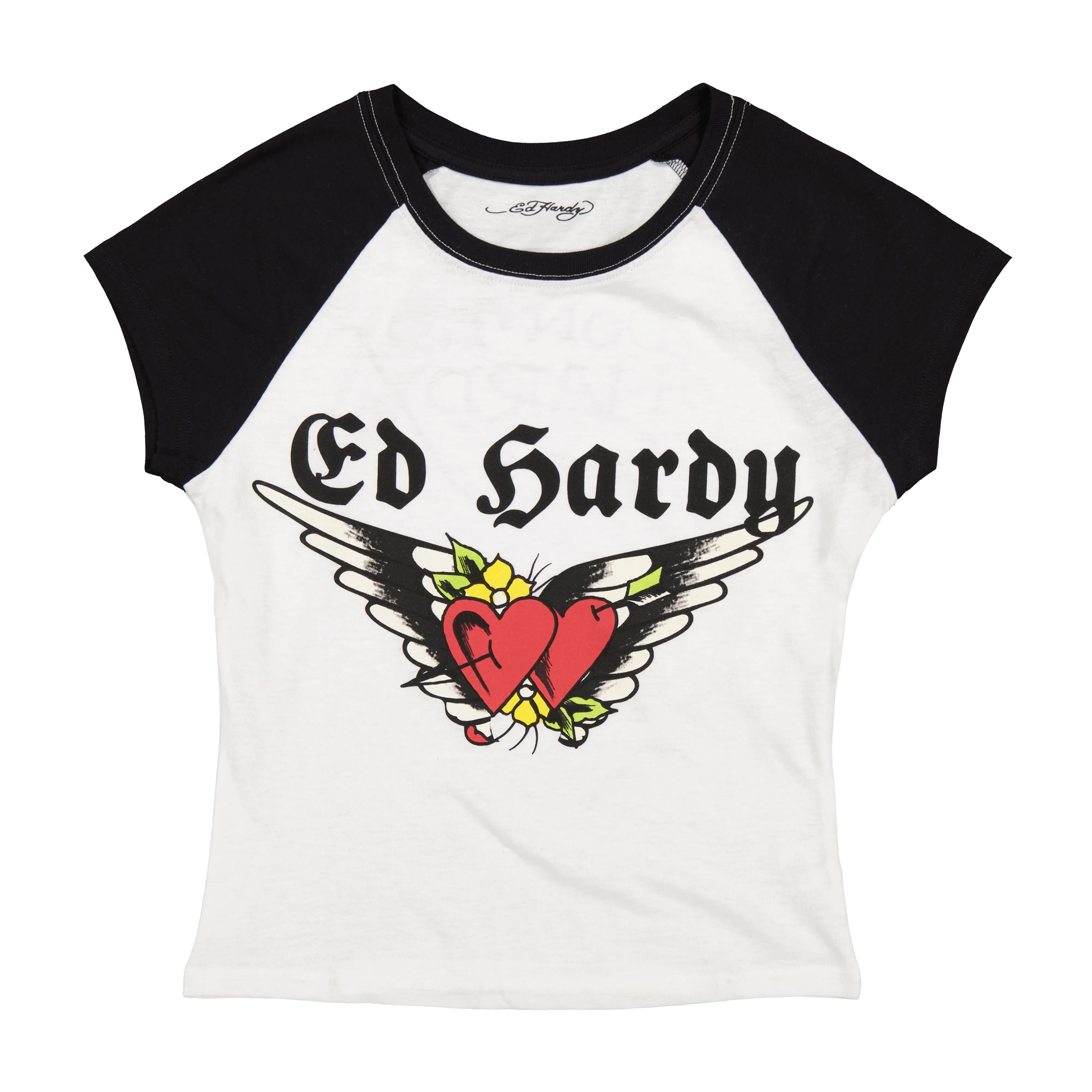 Heart Wings Raglan Cap Sleeve Tee sold by Ed Hardy
