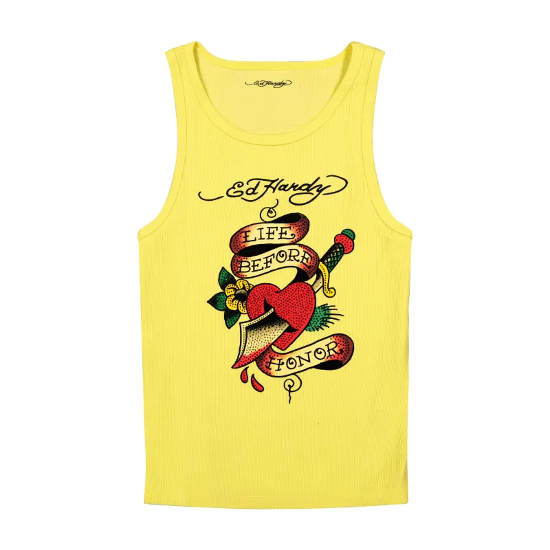 Heart Sword Rhinestone Tank Top sold by Ed Hardy