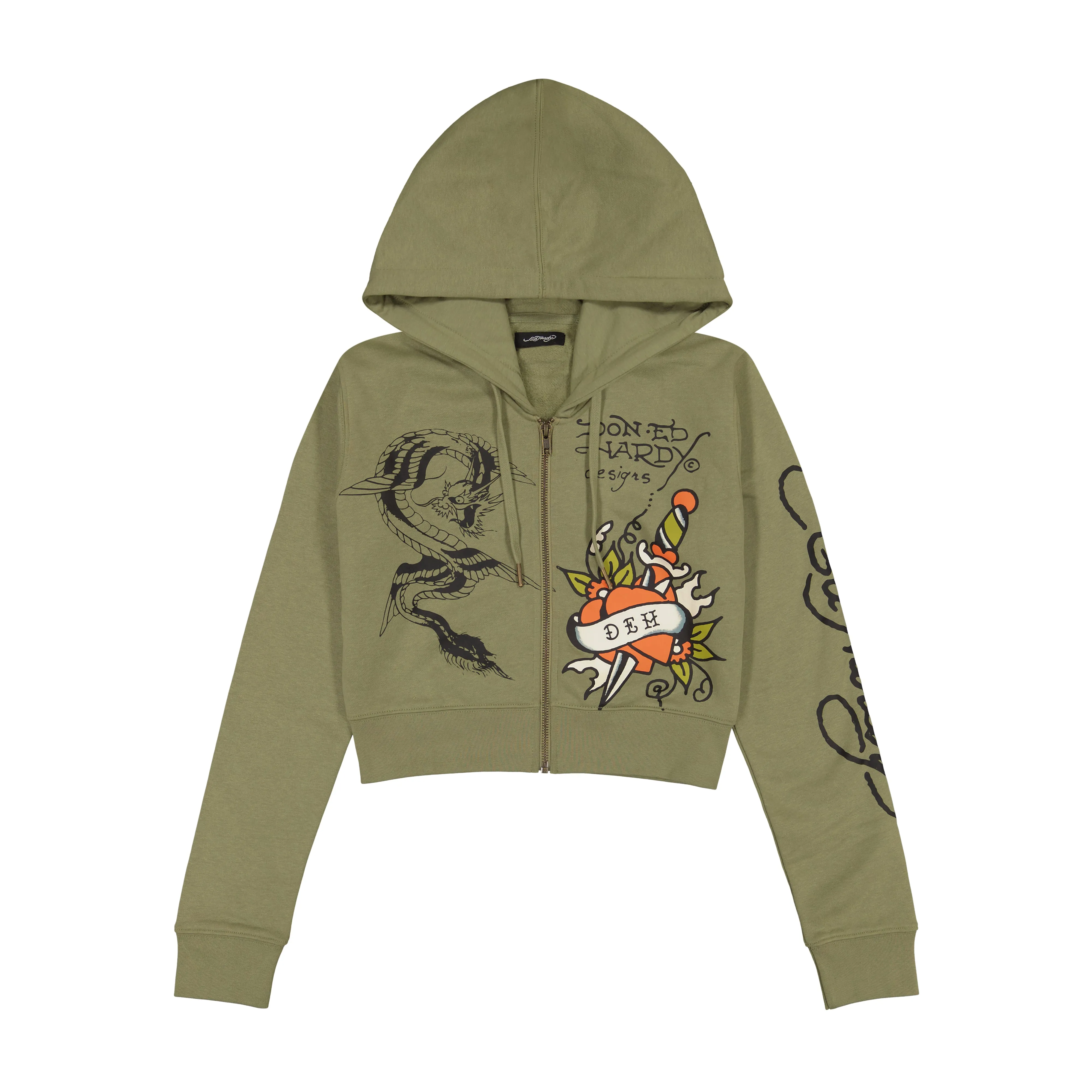 Dragon Dagger Zip Front Hoodie sold by Ed Hardy
