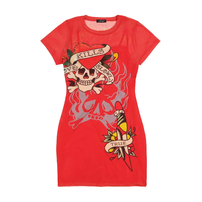 Skull Dagger Mesh Tee Dress sold by Ed Hardy