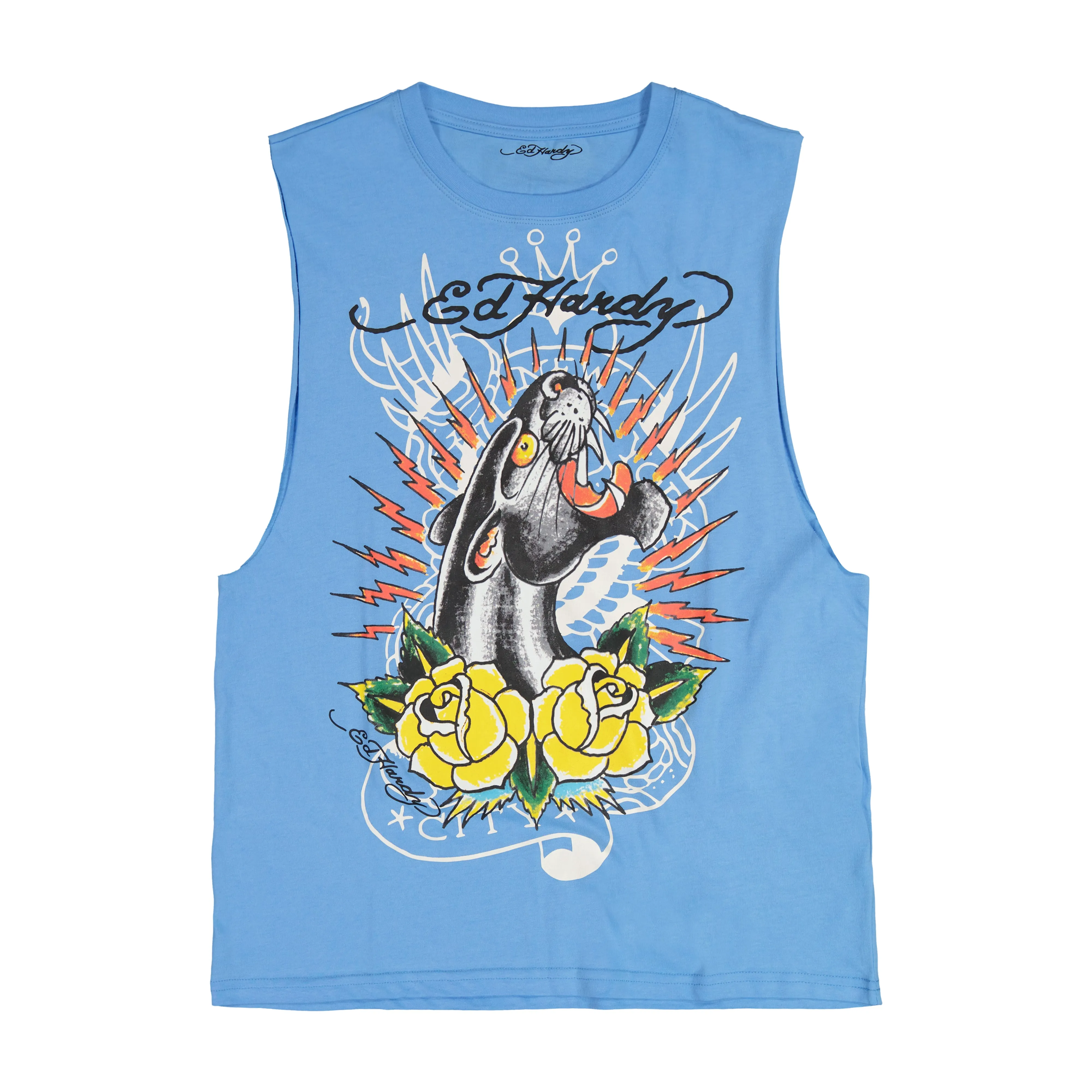 Panther Roses Cut Off Tee sold by Ed Hardy