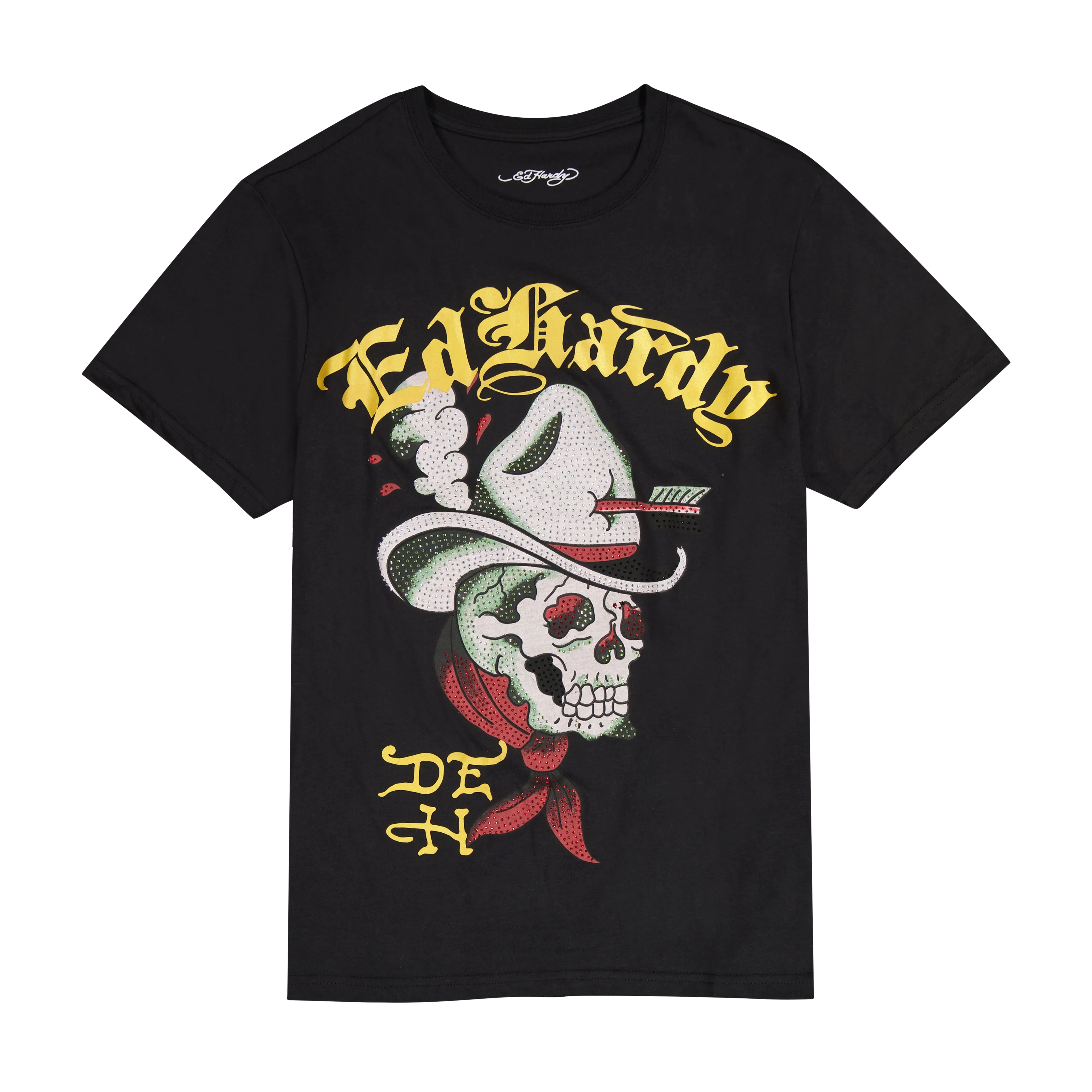 Cowboy Skull Throwback Rhinestone Tee sold by Ed Hardy