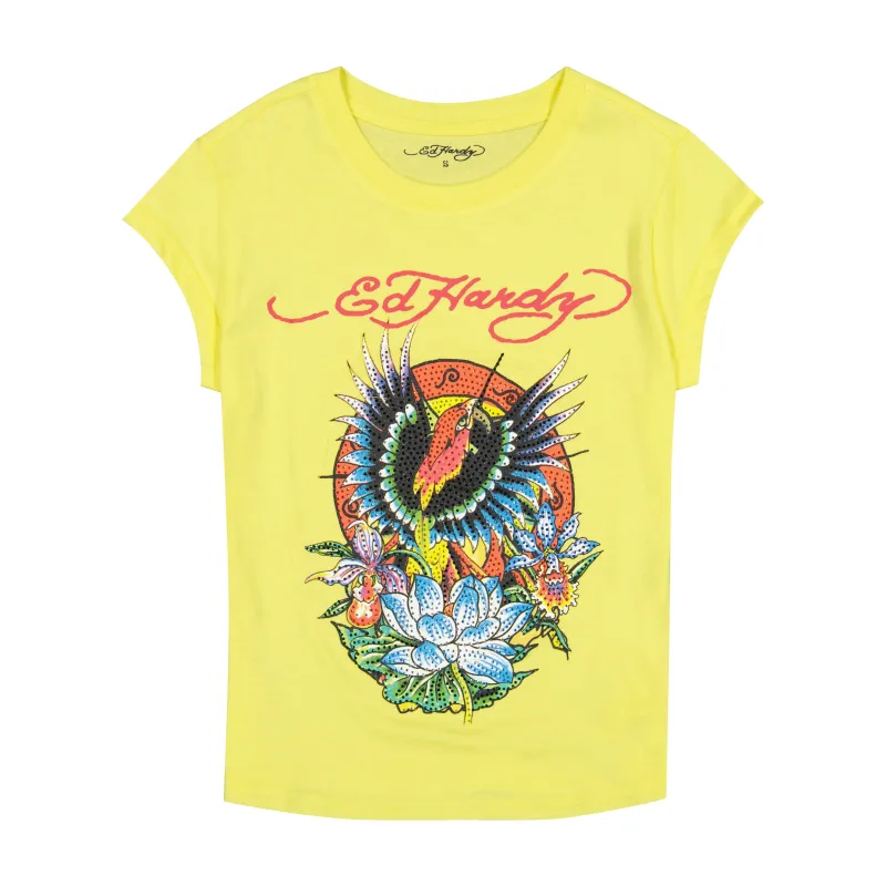 Phoenix Rhinestone Cap Sleeve Tee sold by Ed Hardy