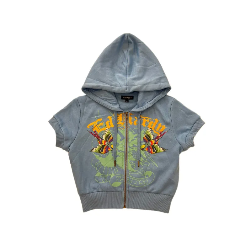 Swallows Short Sleeve Zip Hoodie sold by Ed Hardy