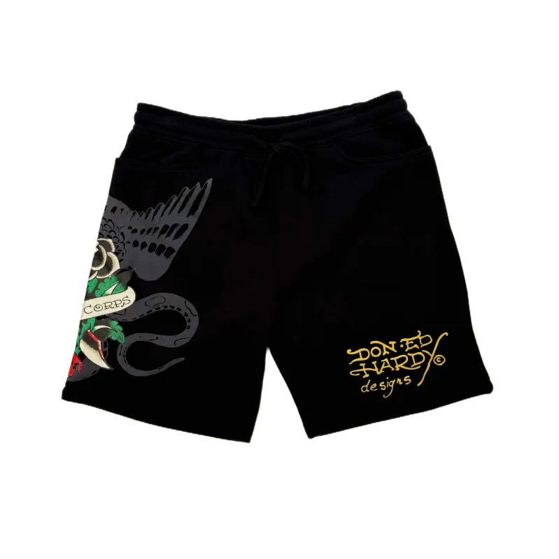 Dagger Rose Fleece Short sold by Ed Hardy