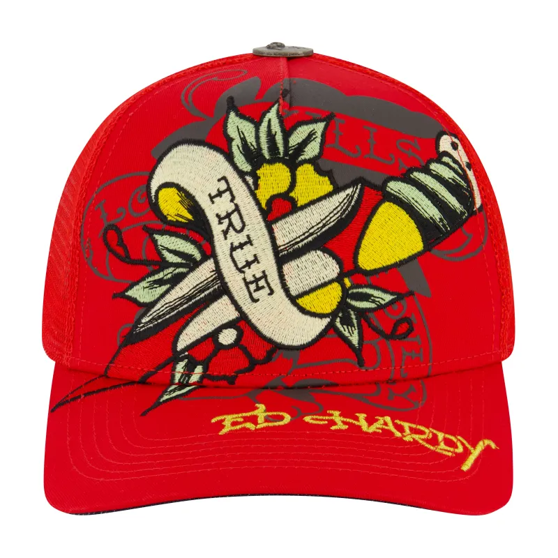 Black Rose Trucker Hat sold by Ed Hardy