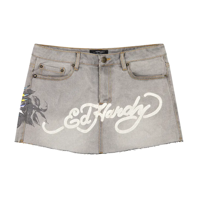 Fun Dagger Denim Mini Skirt sold by Ed Hardy