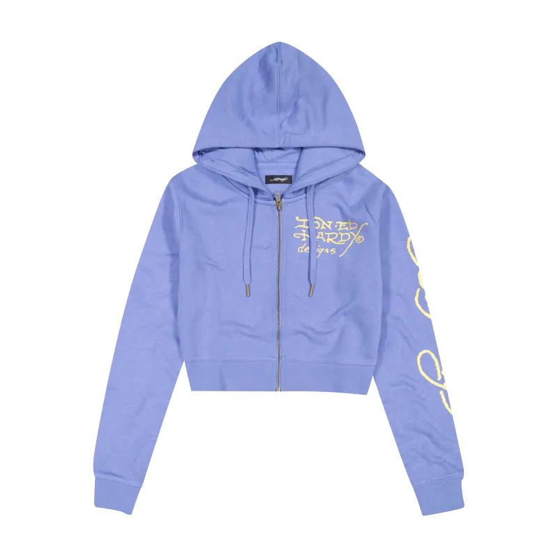 Tiger Lotus Zip Front Hoodie made by Ed Hardy