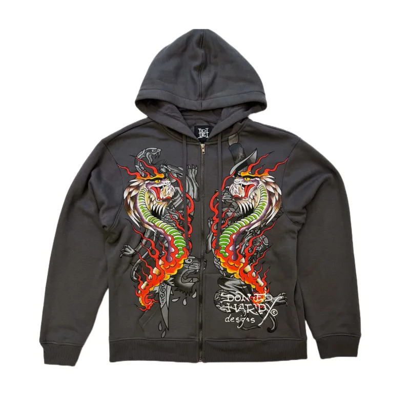 Trapstar x Ed Hardy Script Hoodie - Black/Red | Parallel