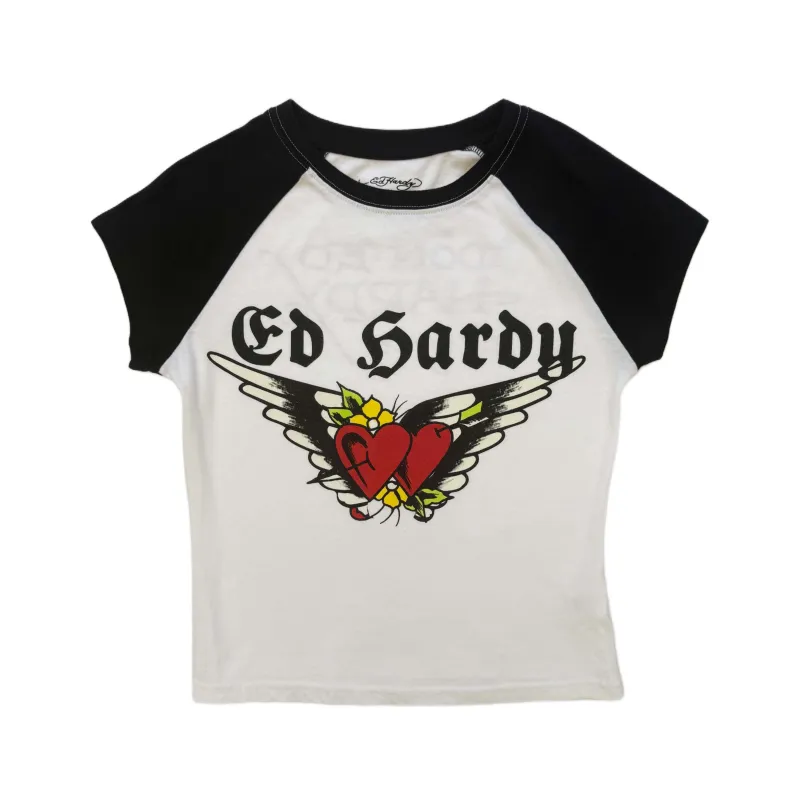 Heart Wings Raglan Tee sold by Ed Hardy