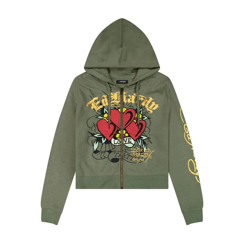 Dragon Heart Zip Front Hoodie sold by Ed Hardy