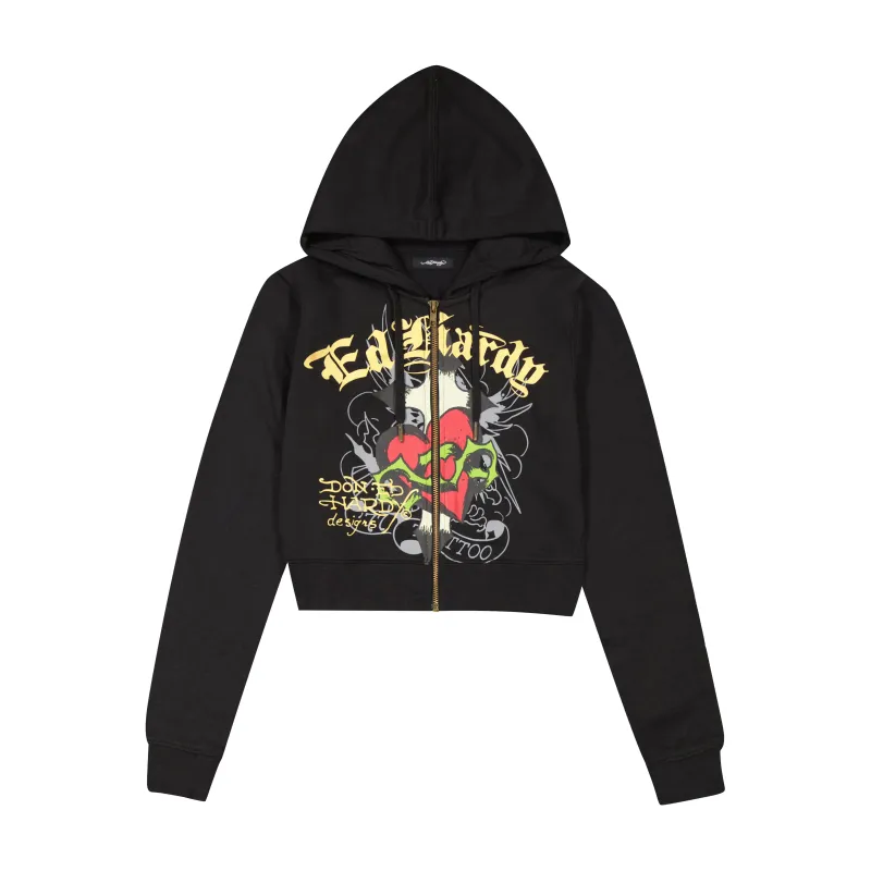 Sacred Heart Zip Front Hoodie sold by Ed Hardy