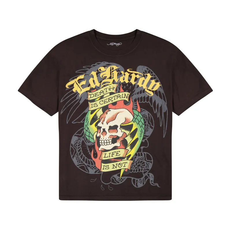 Wing Skull Boxy Tee sold by Ed Hardy