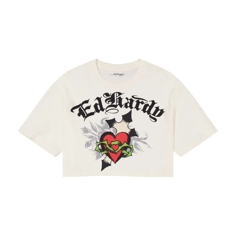Cross Heat Cropped Boxy Tee sold by Ed Hardy