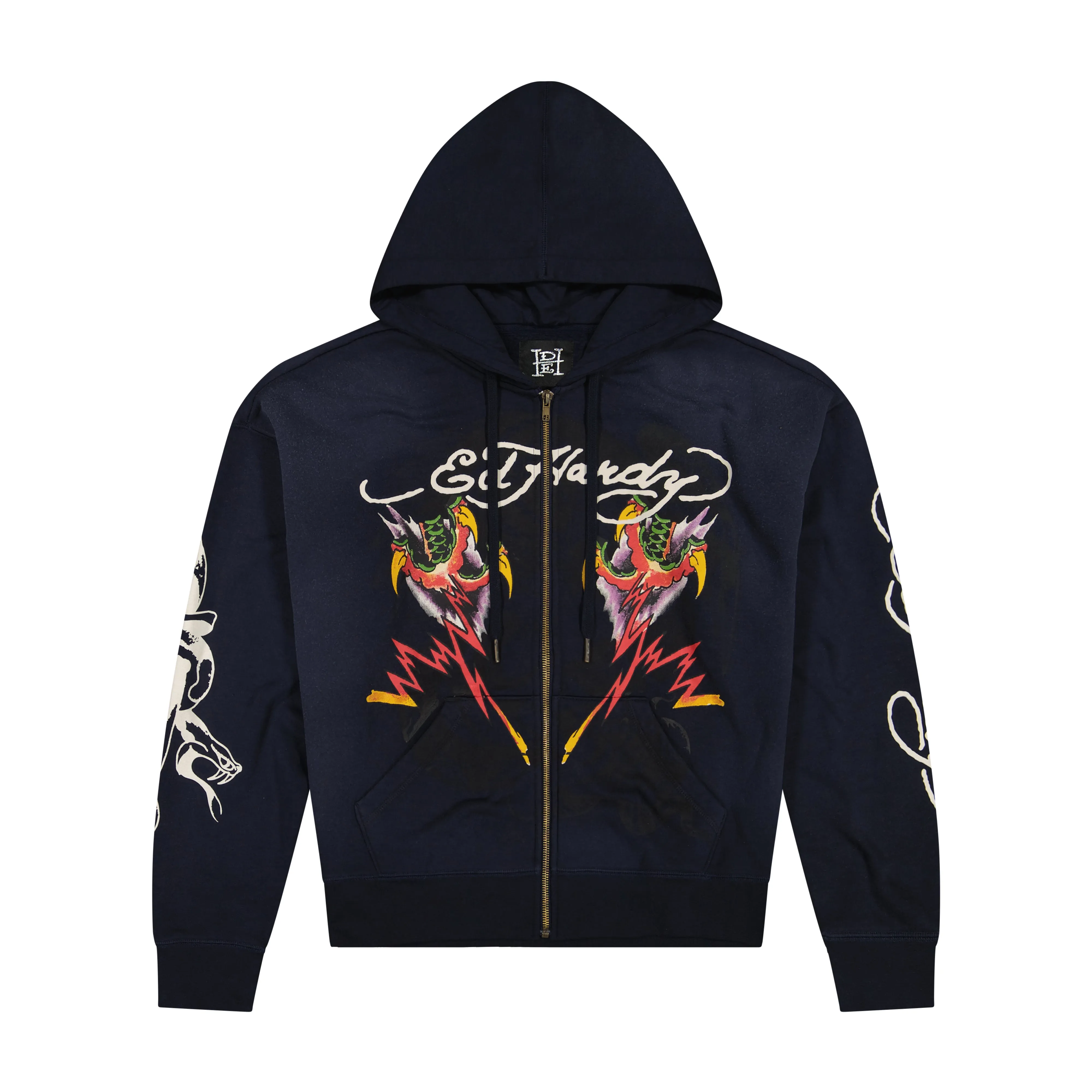 Tiger Flame Boxy Zip Hoodie sold by Ed Hardy