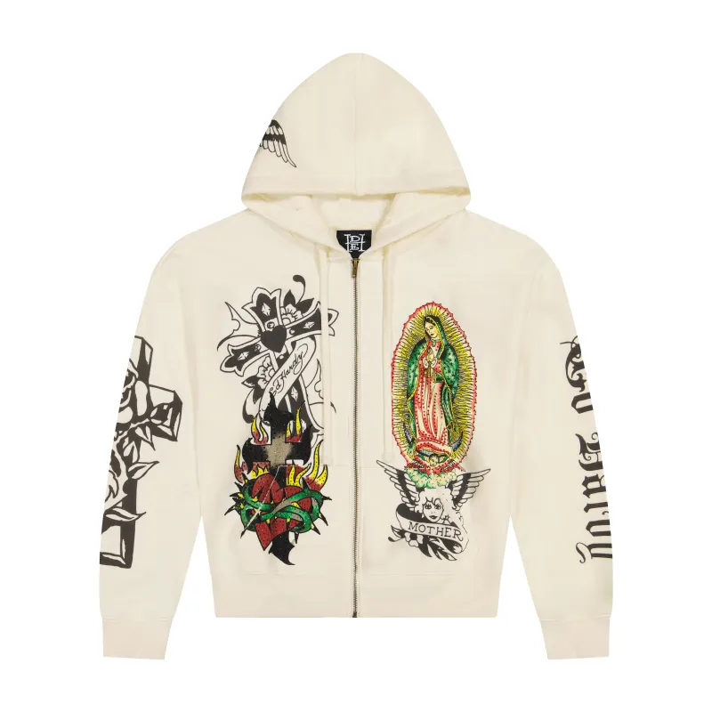 Mary Boxy Zip Hoodie sold by Ed Hardy