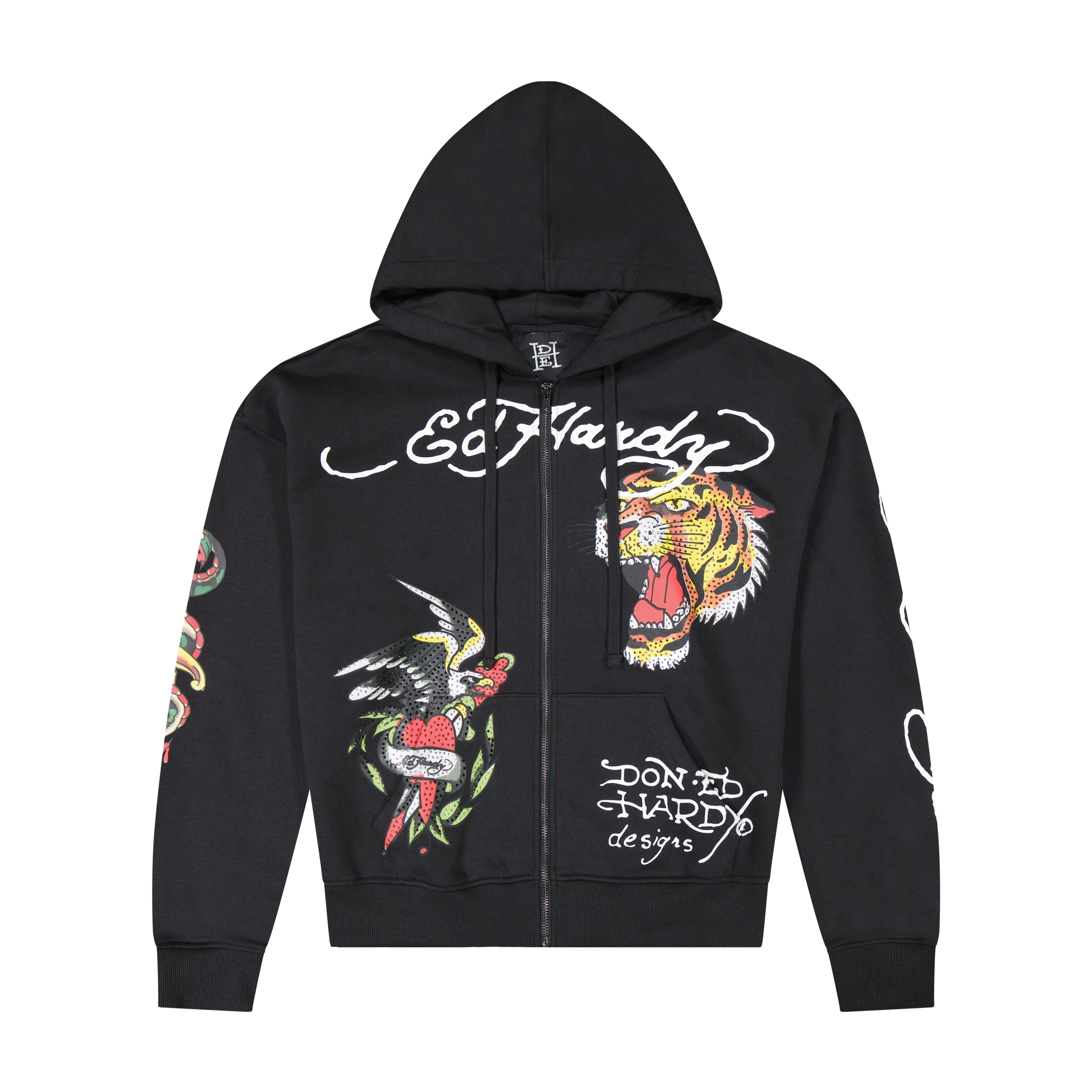 Tiger Eagle Boxy Zip Hoodie sold by Ed Hardy