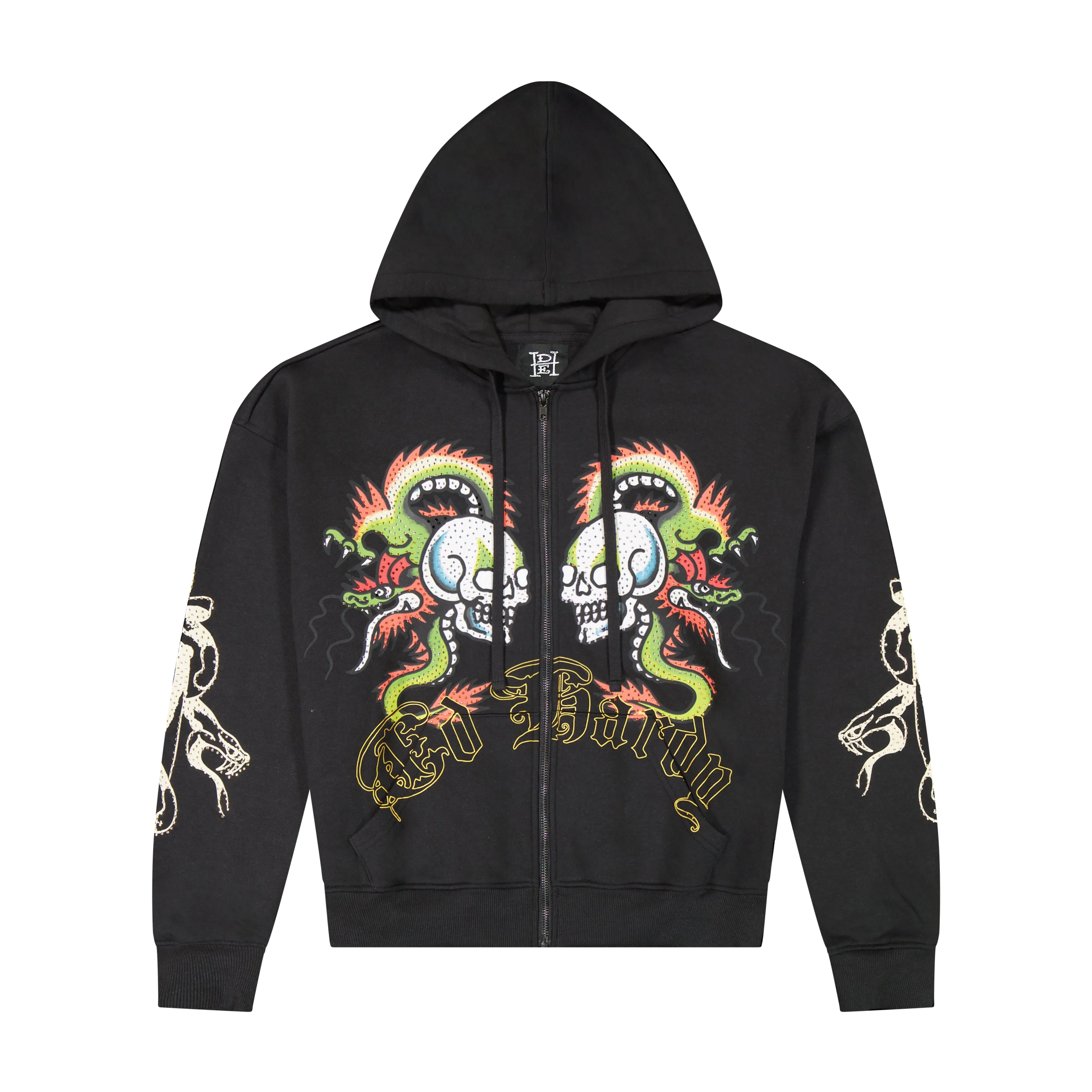 Dragon Skulls Boxy Zip Hoodie sold by Ed Hardy