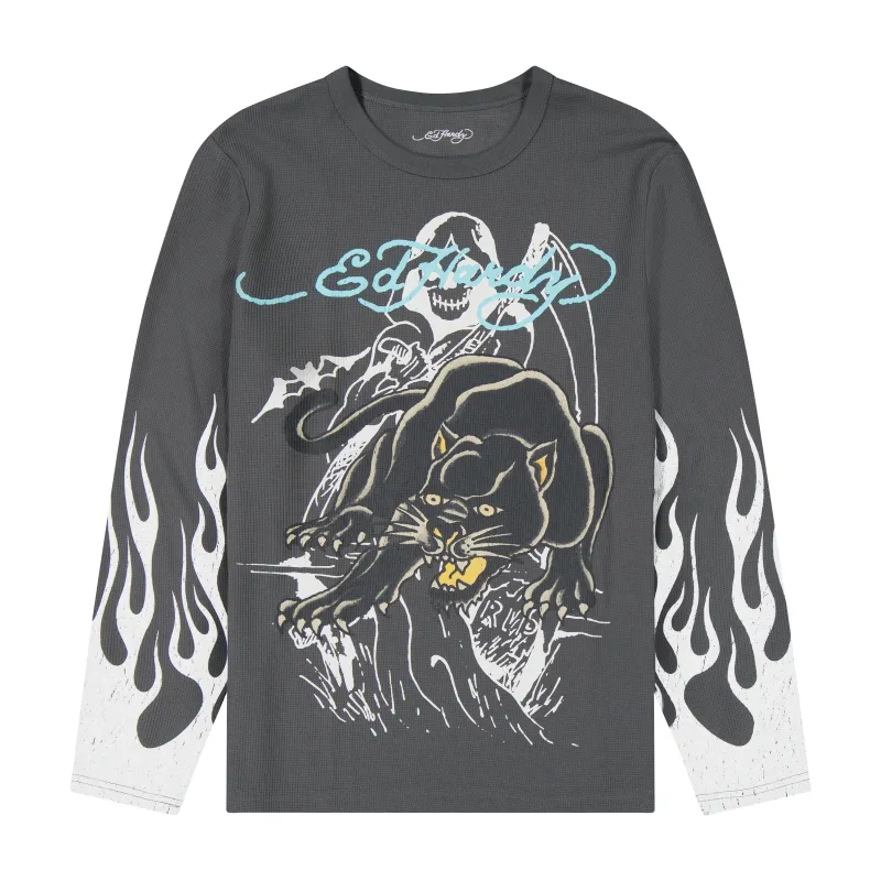 Panther Flames LS Thermal Tee sold by Ed Hardy