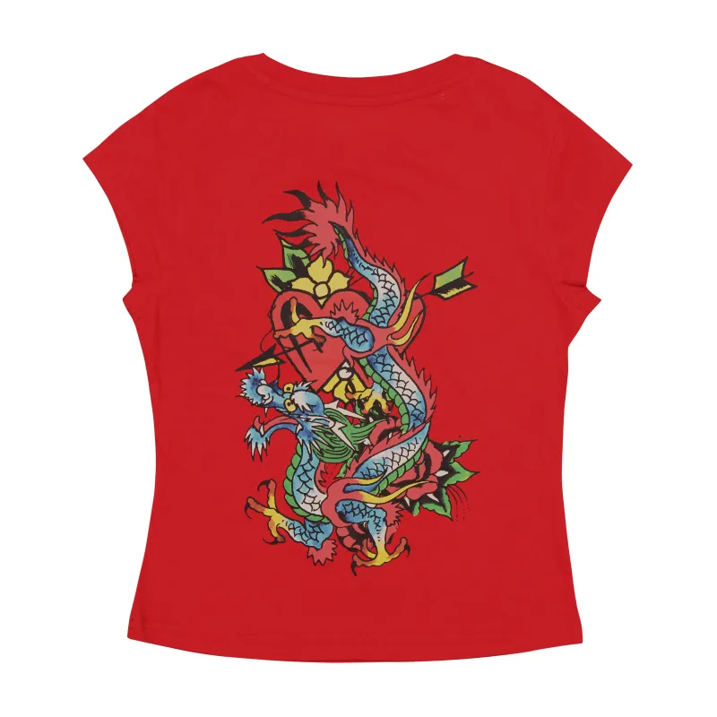 Dragon Cap Sleeve Tee - Cherry sold by Ed Hardy