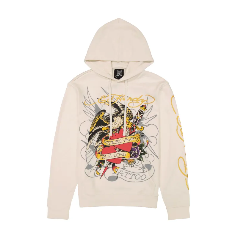 Pierced Eagle Mens Hoodie - Ivory sold by Ed Hardy