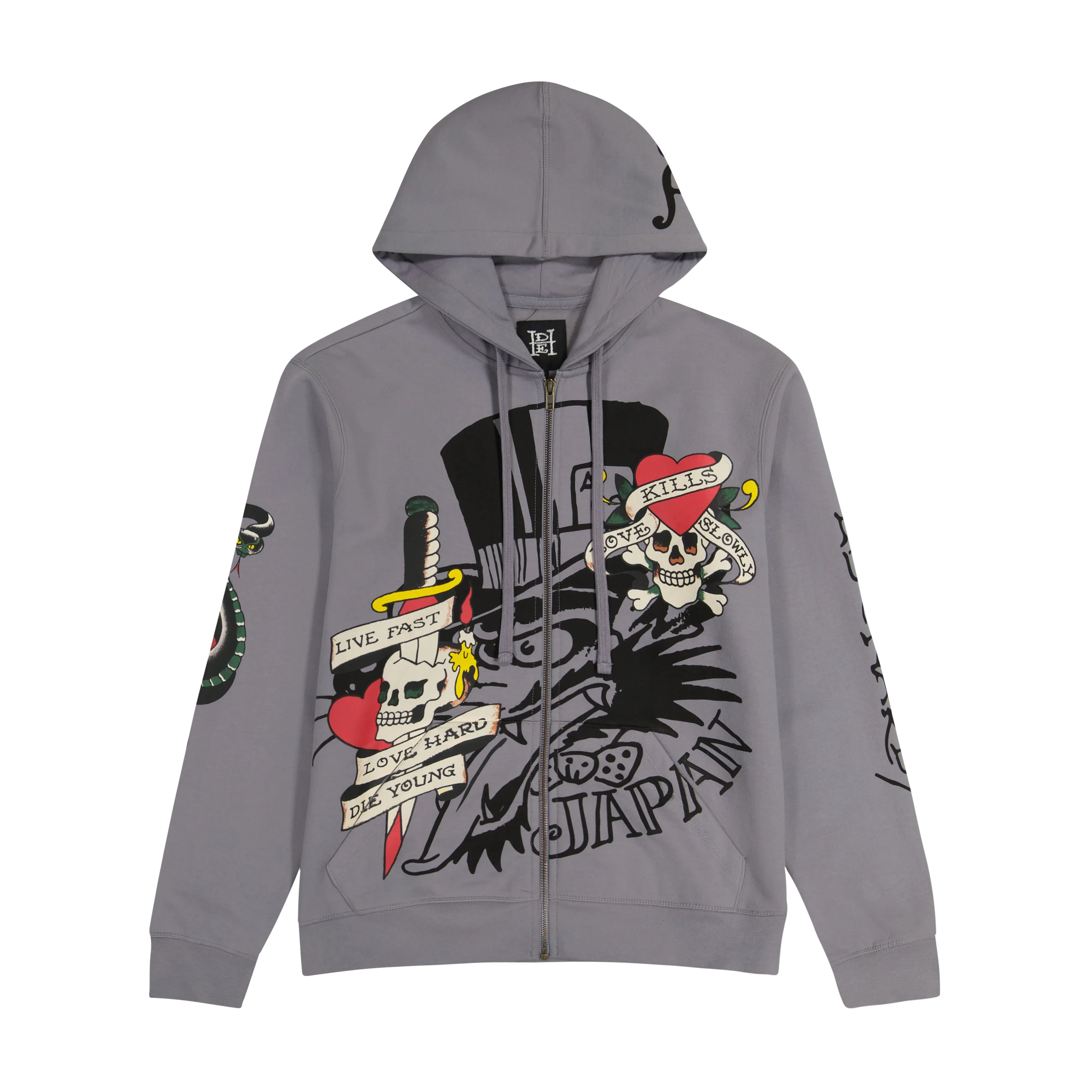LKS Skull Hoodie - Light Grey sold by Ed Hardy