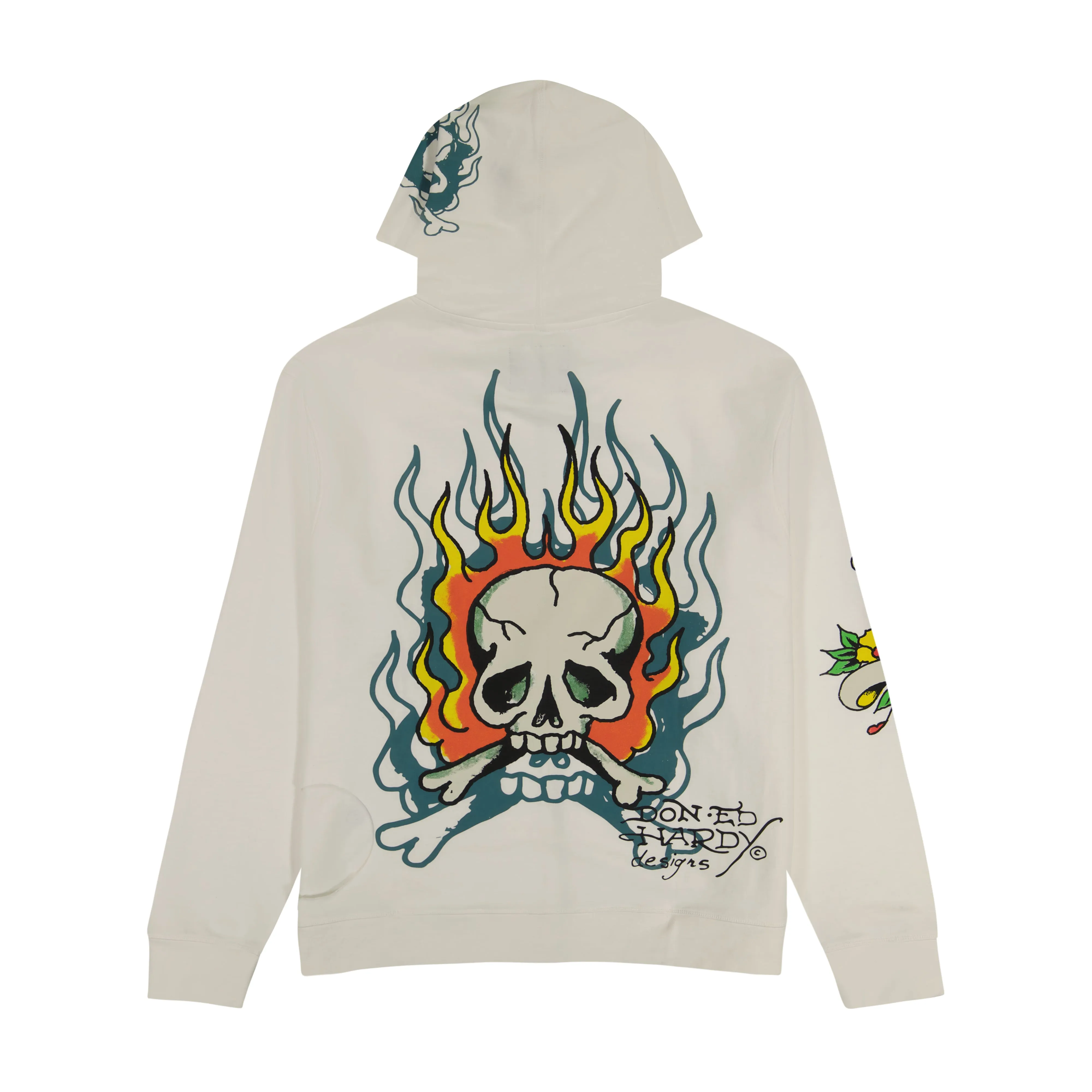 Flame Skull Hoodie - Ivory sold by Ed Hardy product image thumbnail 2