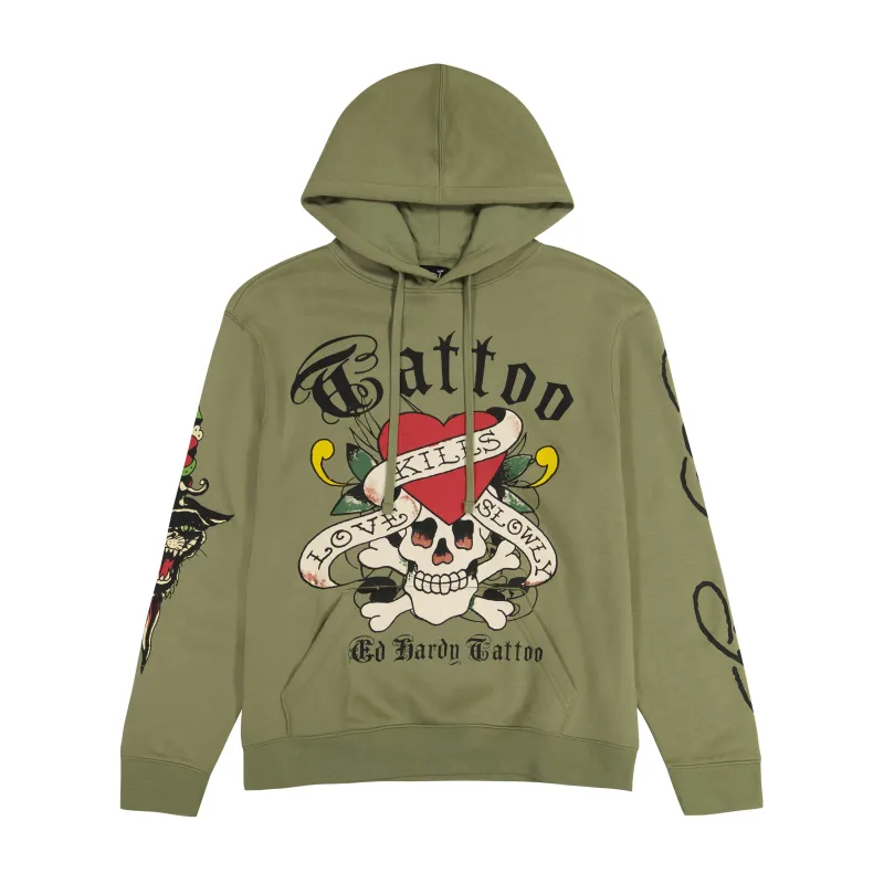 LKS Skull Hoodie - Light Olive sold by Ed Hardy