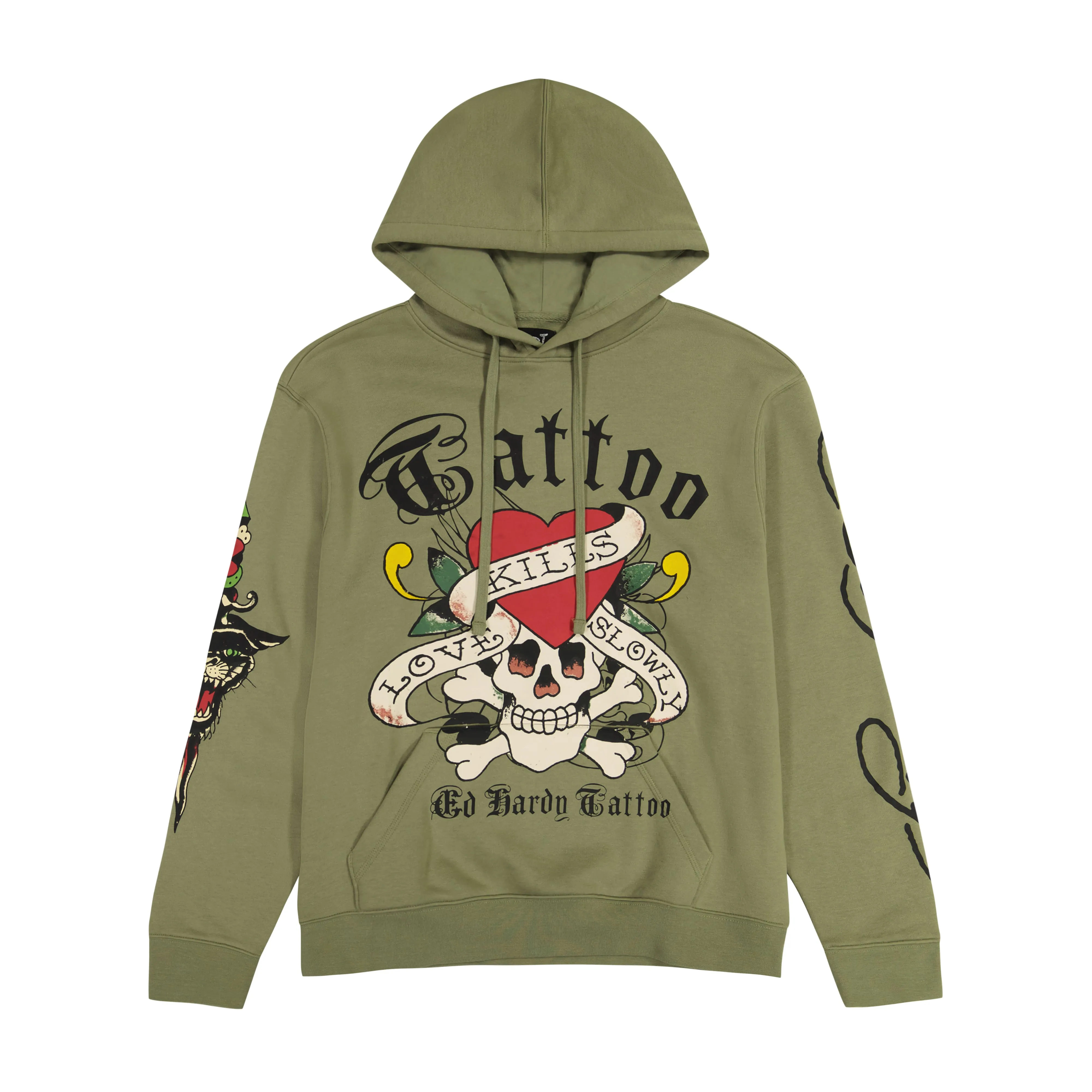 LKS Skull Hoodie - Light Olive sold by Ed Hardy