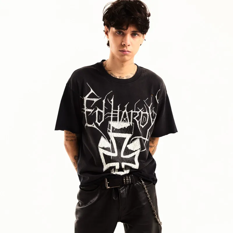 Cross Cropped Mens Boxy Tee sold by Ed Hardy