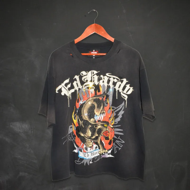 Panther Cropped Mens Boxy Tee sold by Ed Hardy