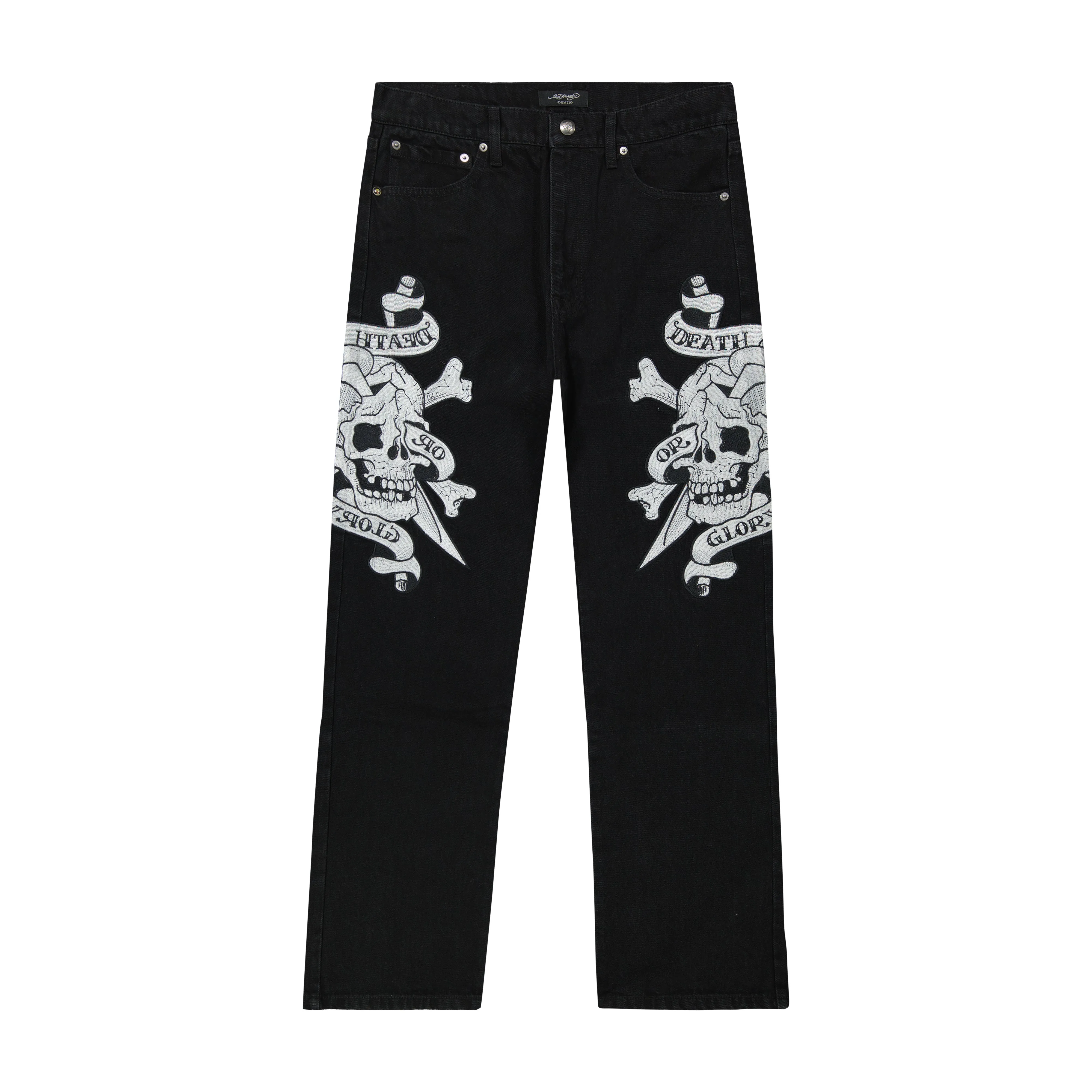 Skulls Wide Leg Baggy Jeans sold by Ed Hardy