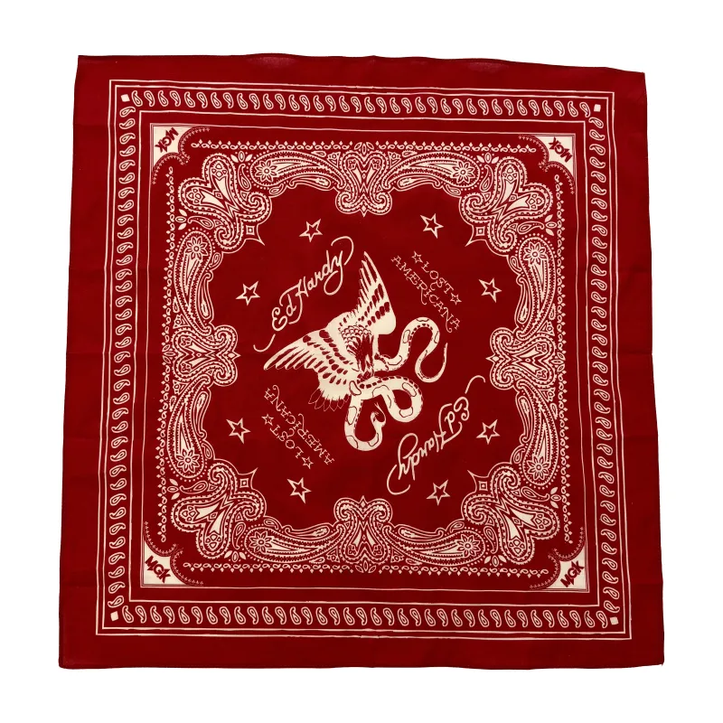Eagle Snake Cotton Bandana - Red sold by Ed Hardy