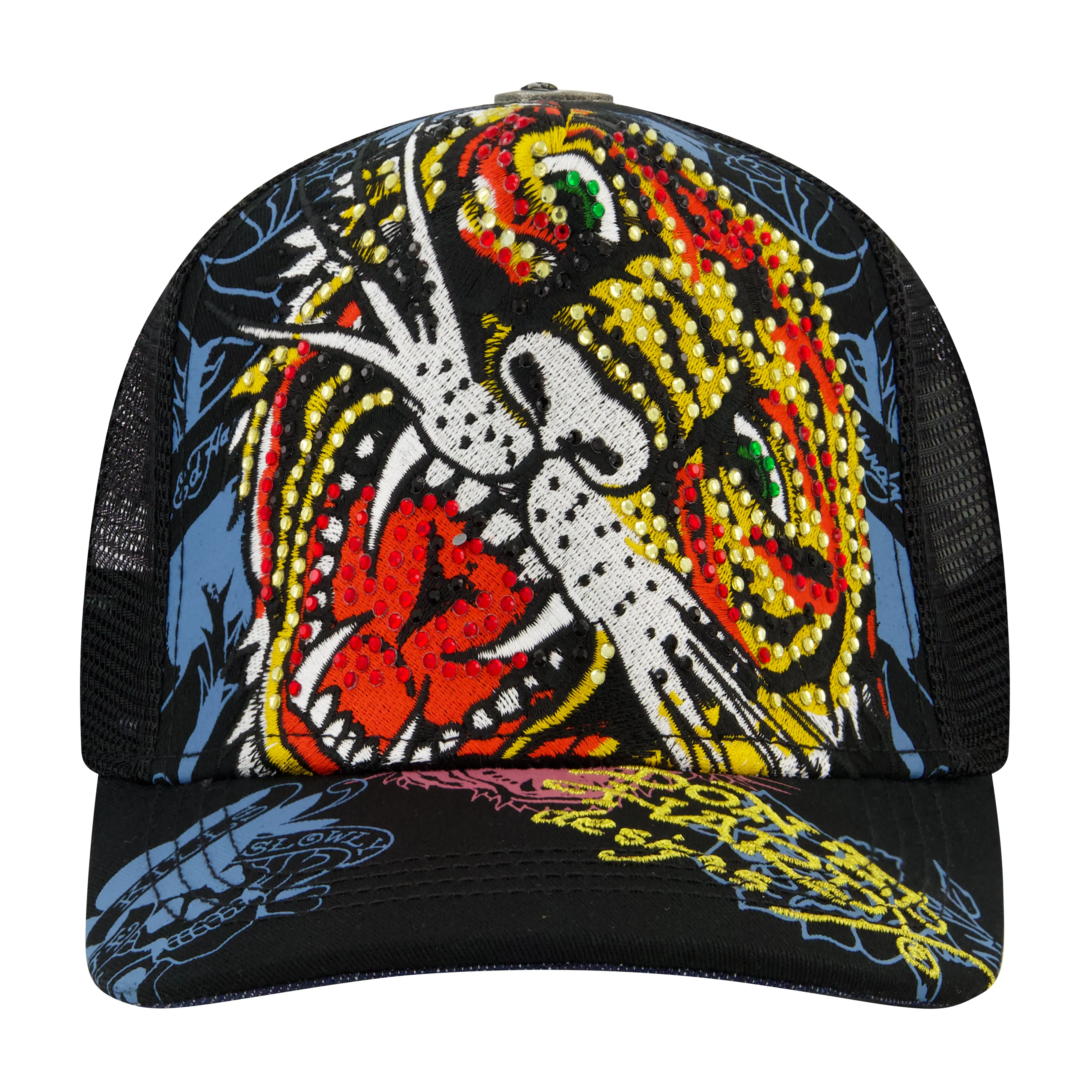 Tiger Head Rhinestone Trucker Hat sold by Ed Hardy