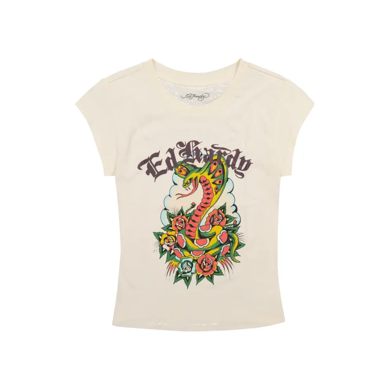 Rose Cobra Cap Sleeve Tee sold by Ed Hardy