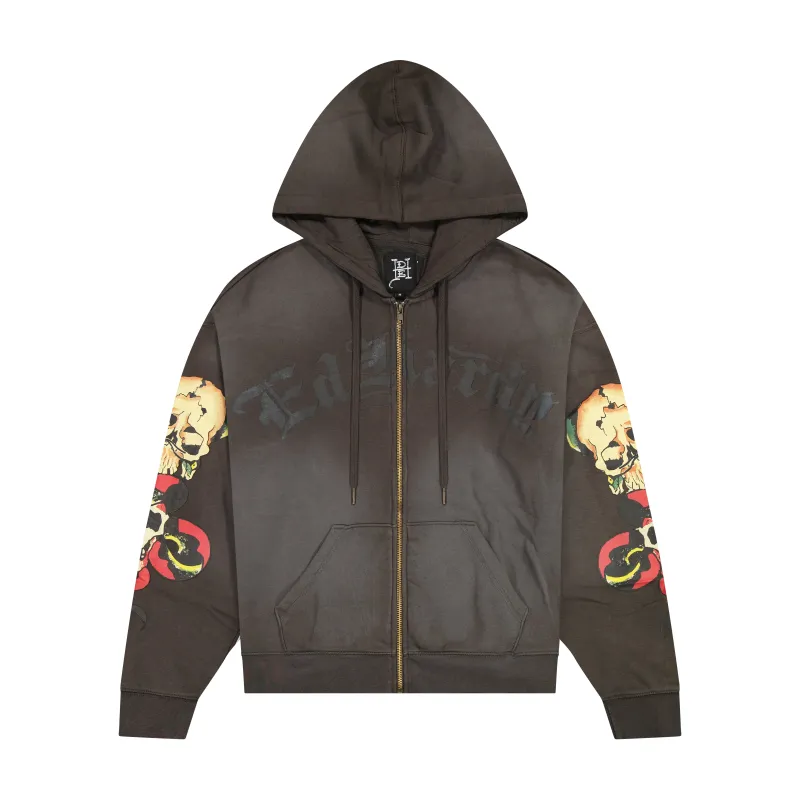 Skulls Boxy Zip Hoodie sold by Ed Hardy