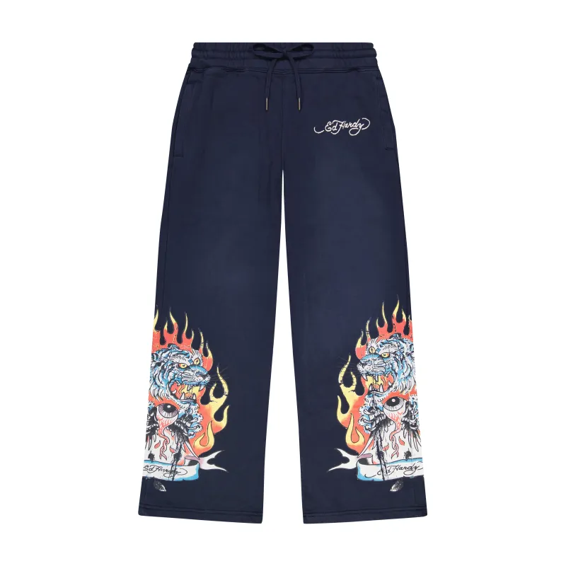 Tiger Flames Baggy Sweatpants sold by Ed Hardy