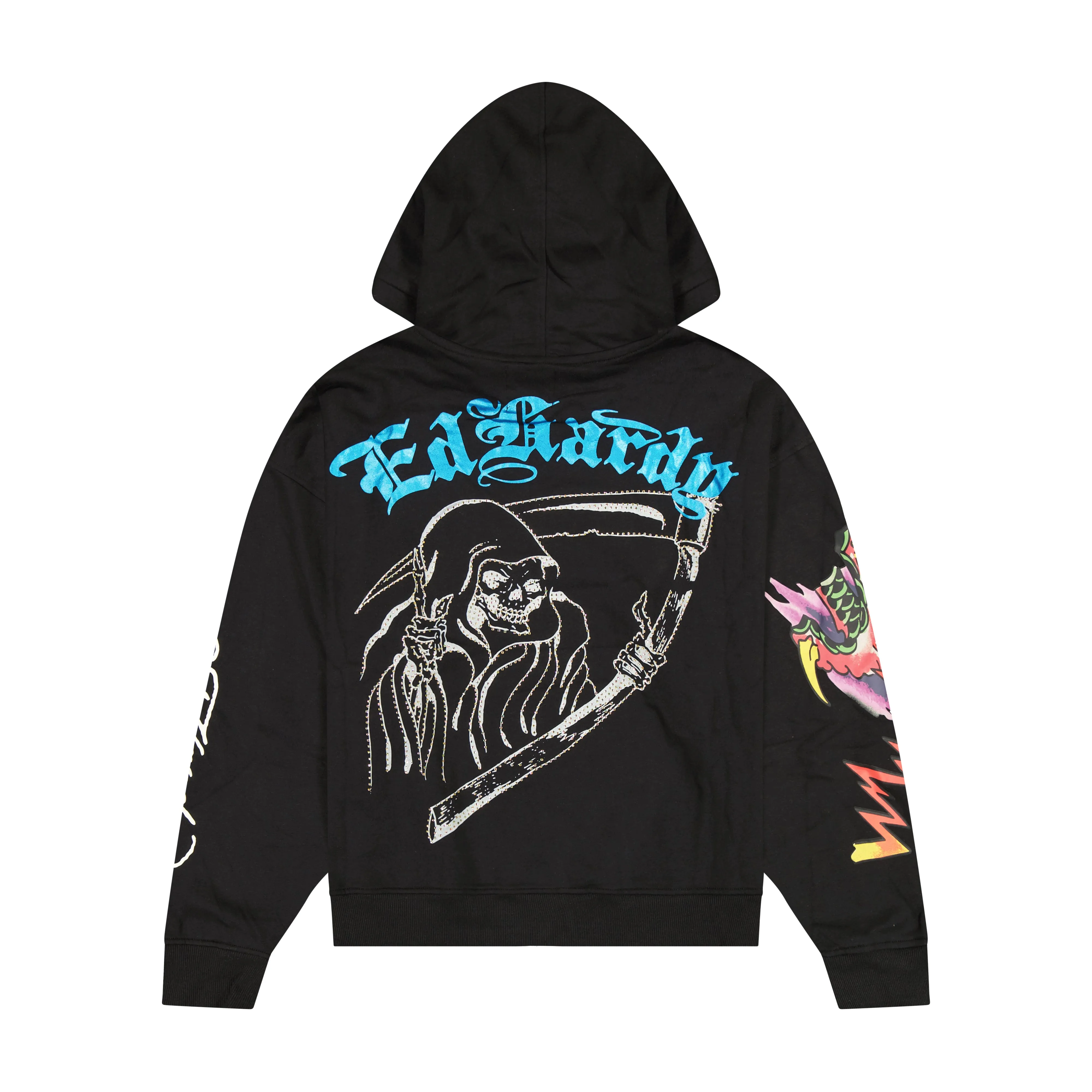 Skulls Boxy Rhinestone Fleece Hoodie sold by Ed Hardy product image thumbnail 2
