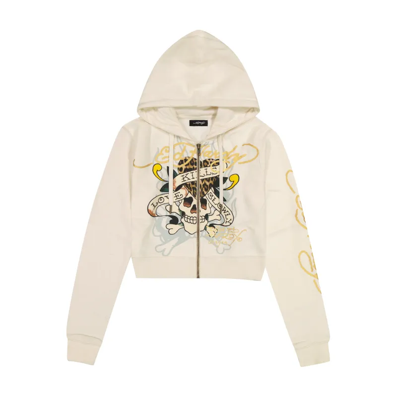 LKS Skull Zip Front Hoodie sold by Ed Hardy