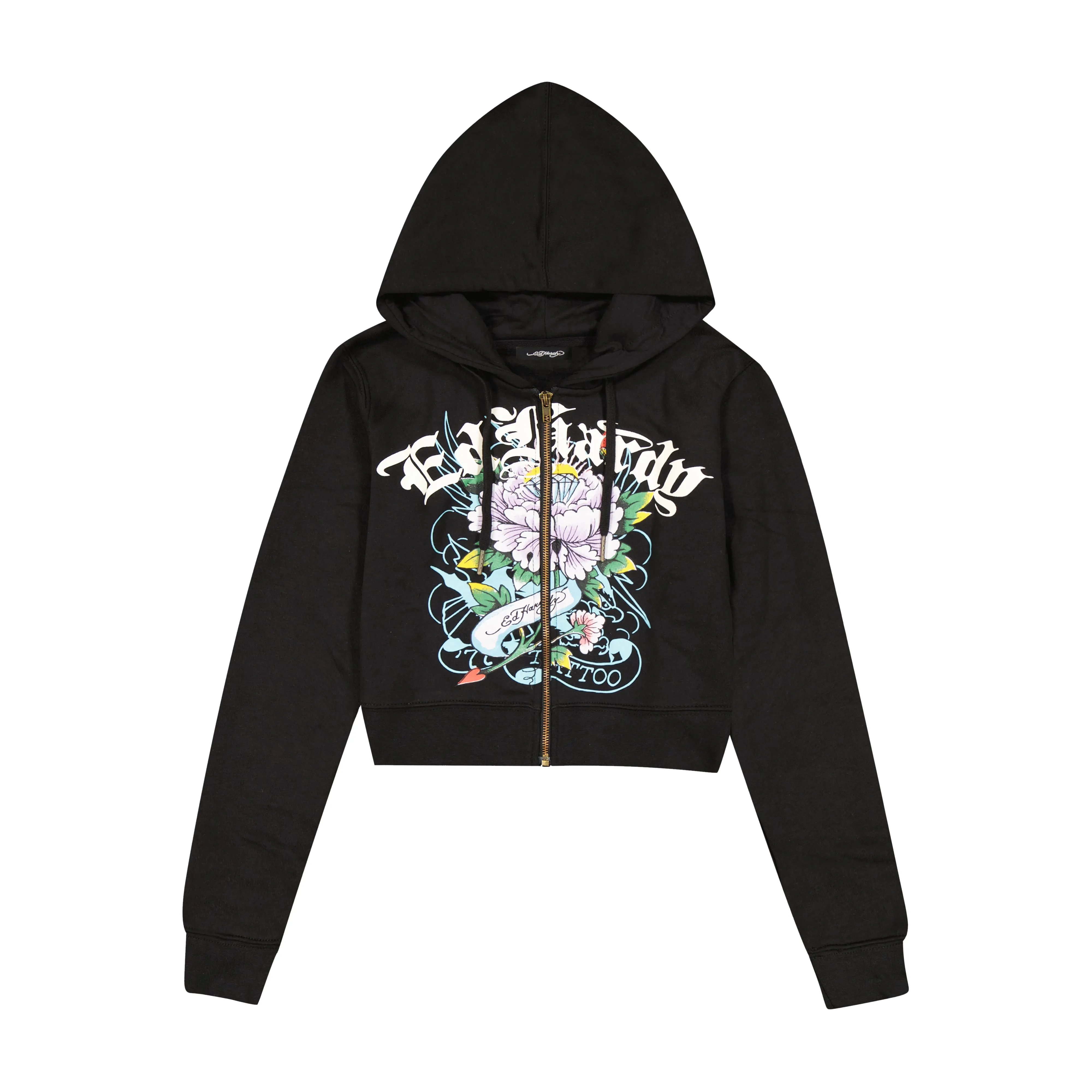 Ice Flower Zip Front Hoodie sold by Ed Hardy