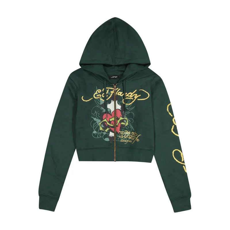 Sacred Heart Zip Front Hoodie sold by Ed Hardy