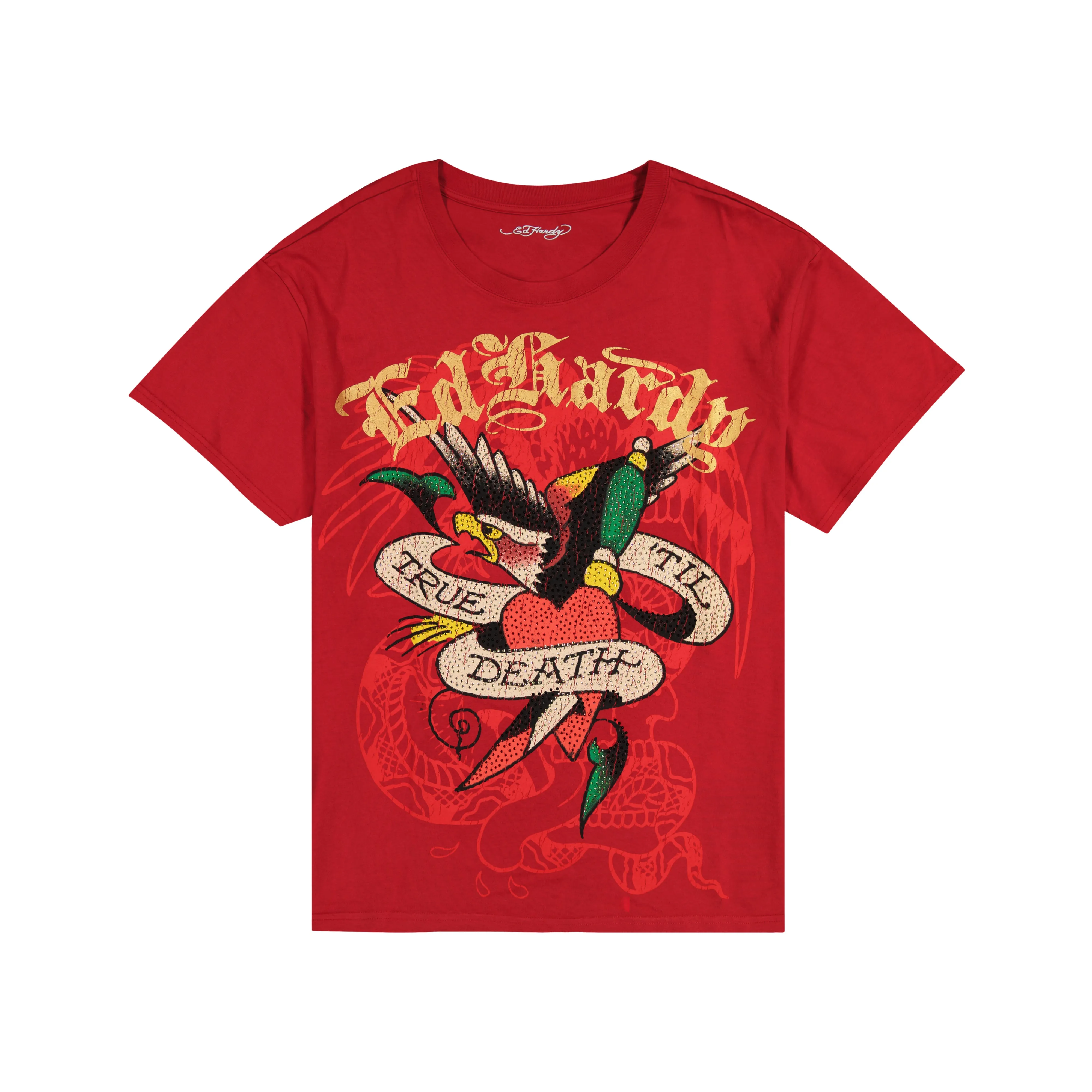 True Eagle Rhinestone Boxy Tee sold by Ed Hardy