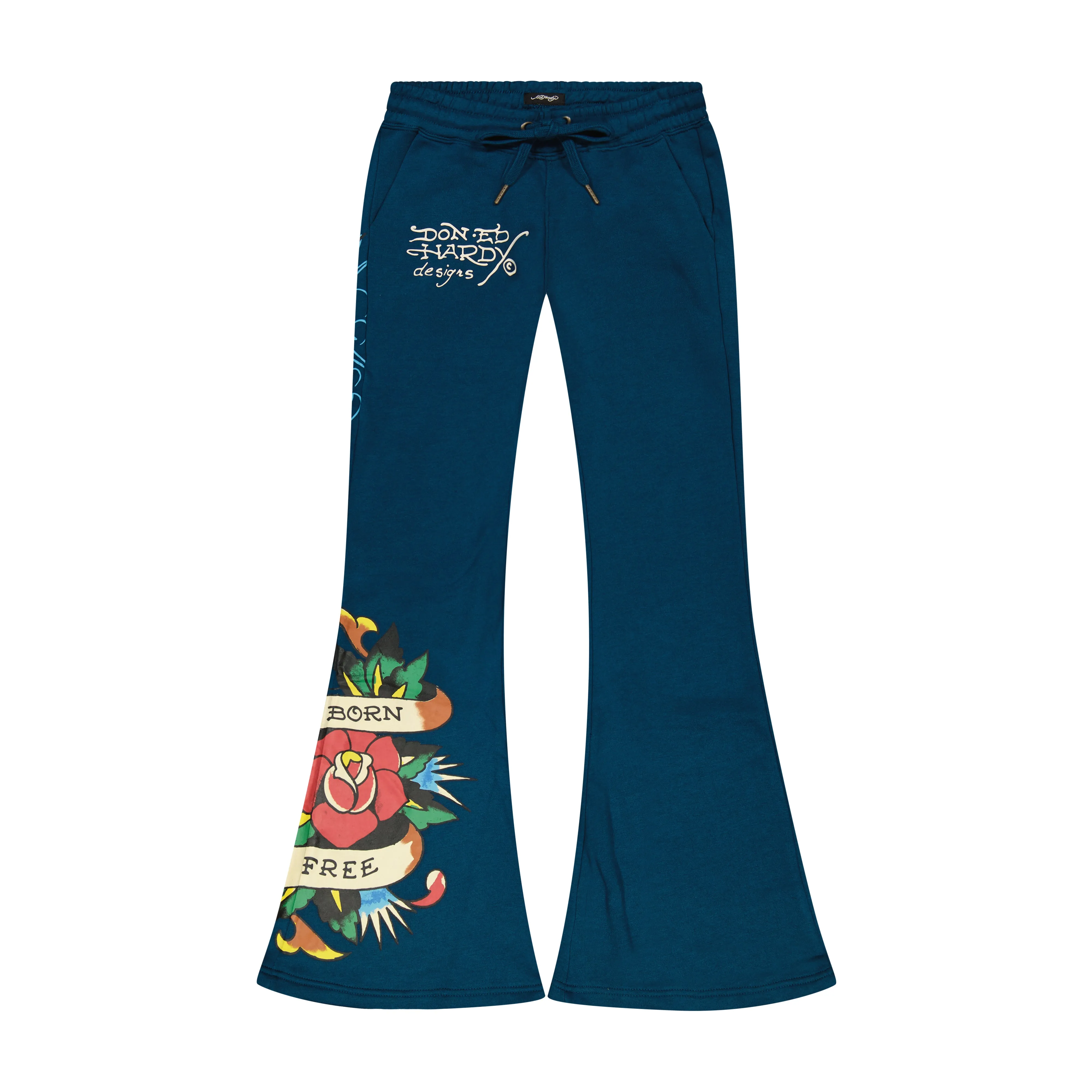 Flame Rose Boot Cut Sweatpants sold by Ed Hardy