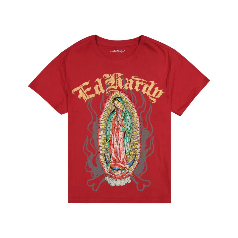 Mary Rhinestone Boxy Tee sold by Ed Hardy